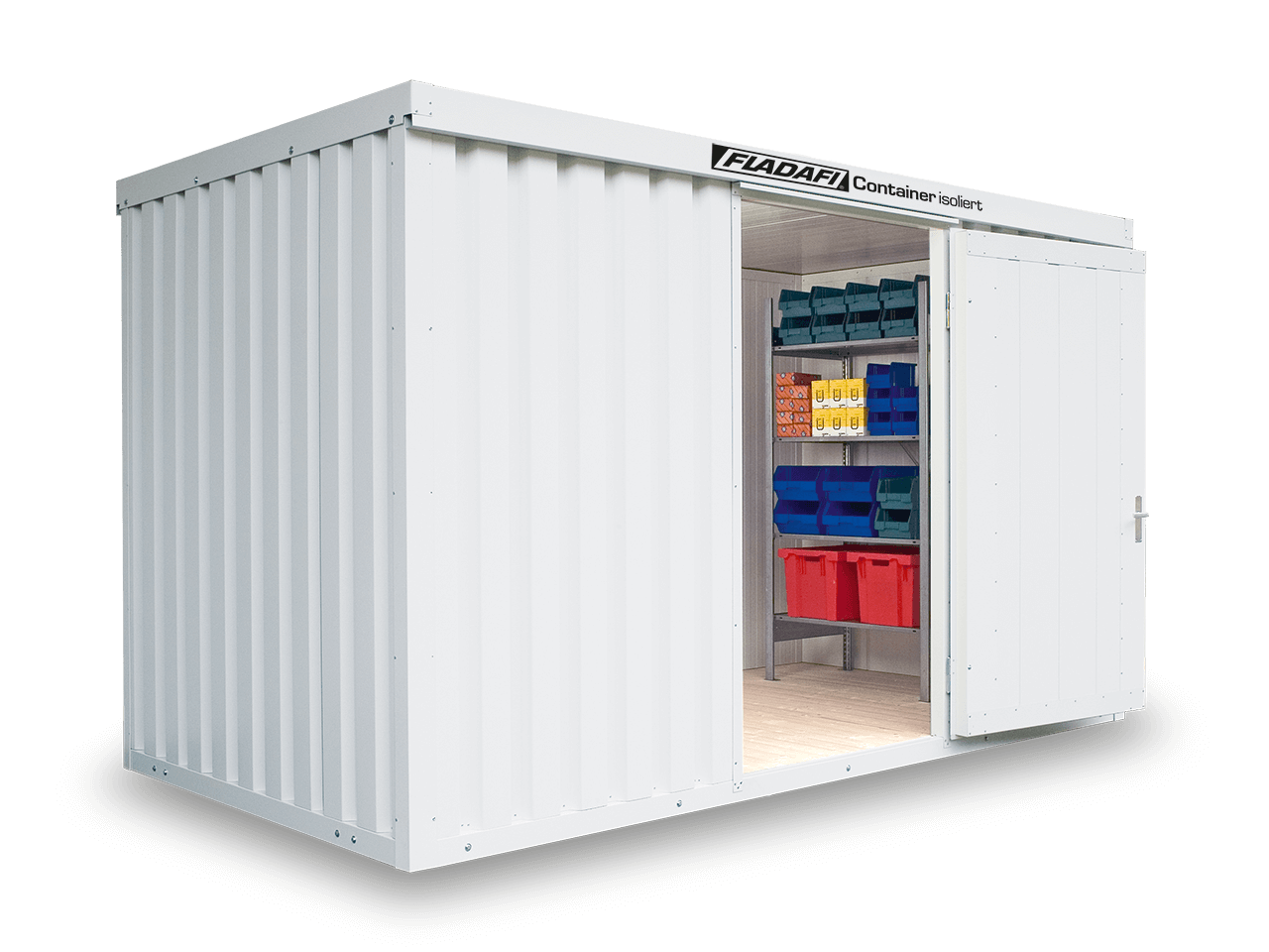 Ein isolierter Materialcontainer als Garage