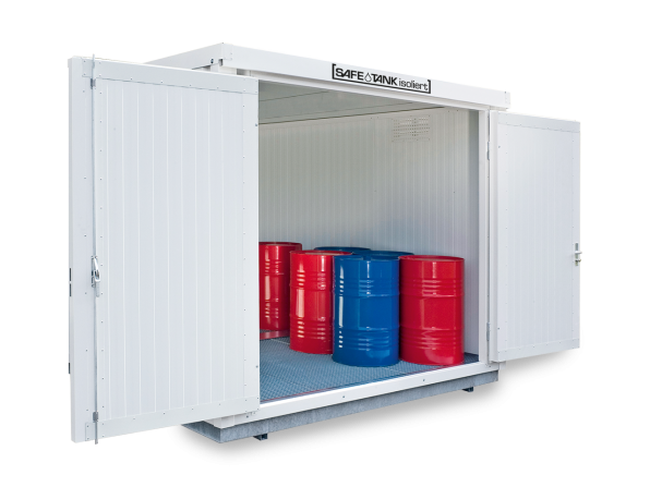 Gefahrstoff-Lagercontainer isoliert, STI 1000 KTC (WGK 1-3) 